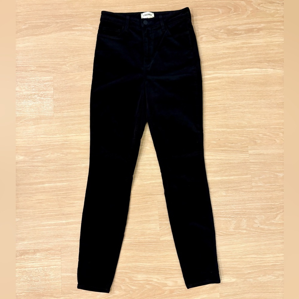 L'AGENCE Katrina Black Velvet Skinny Jeans Women’s 27 USA Luxury Designer